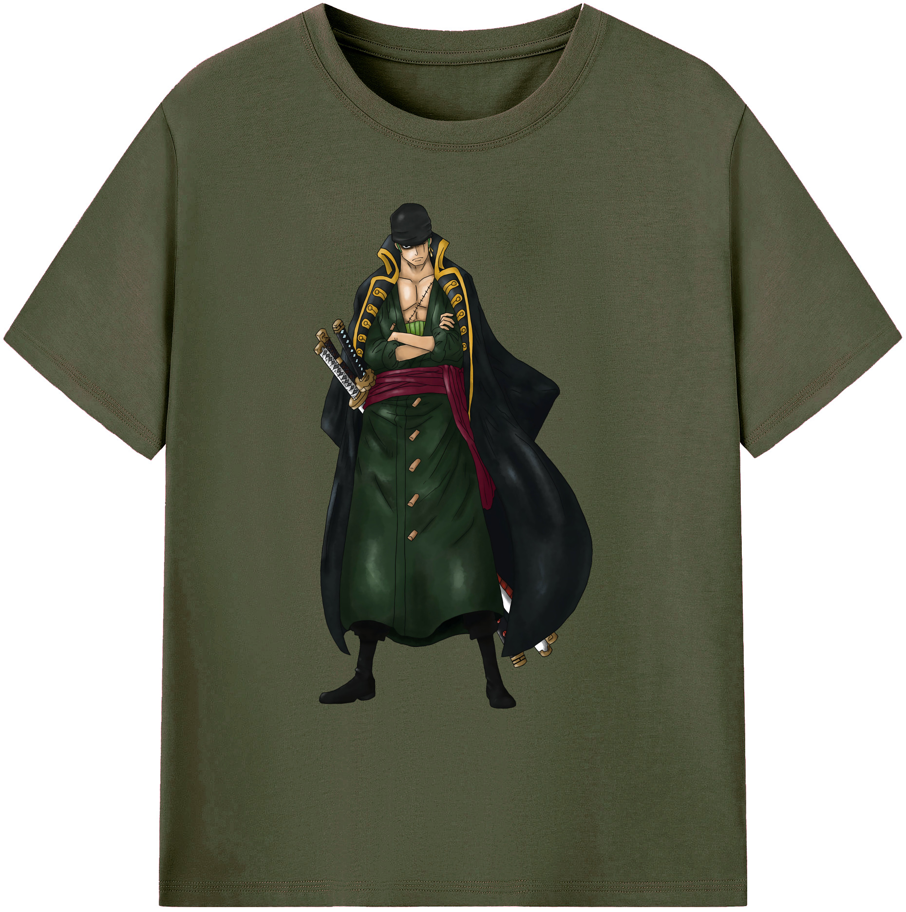 ワンピース ロロノア・ゾロ ONE PIECE Roronoa Zoro 綿100％ メンズ半袖Tシャツ｜肌触りやわらか＆通気性